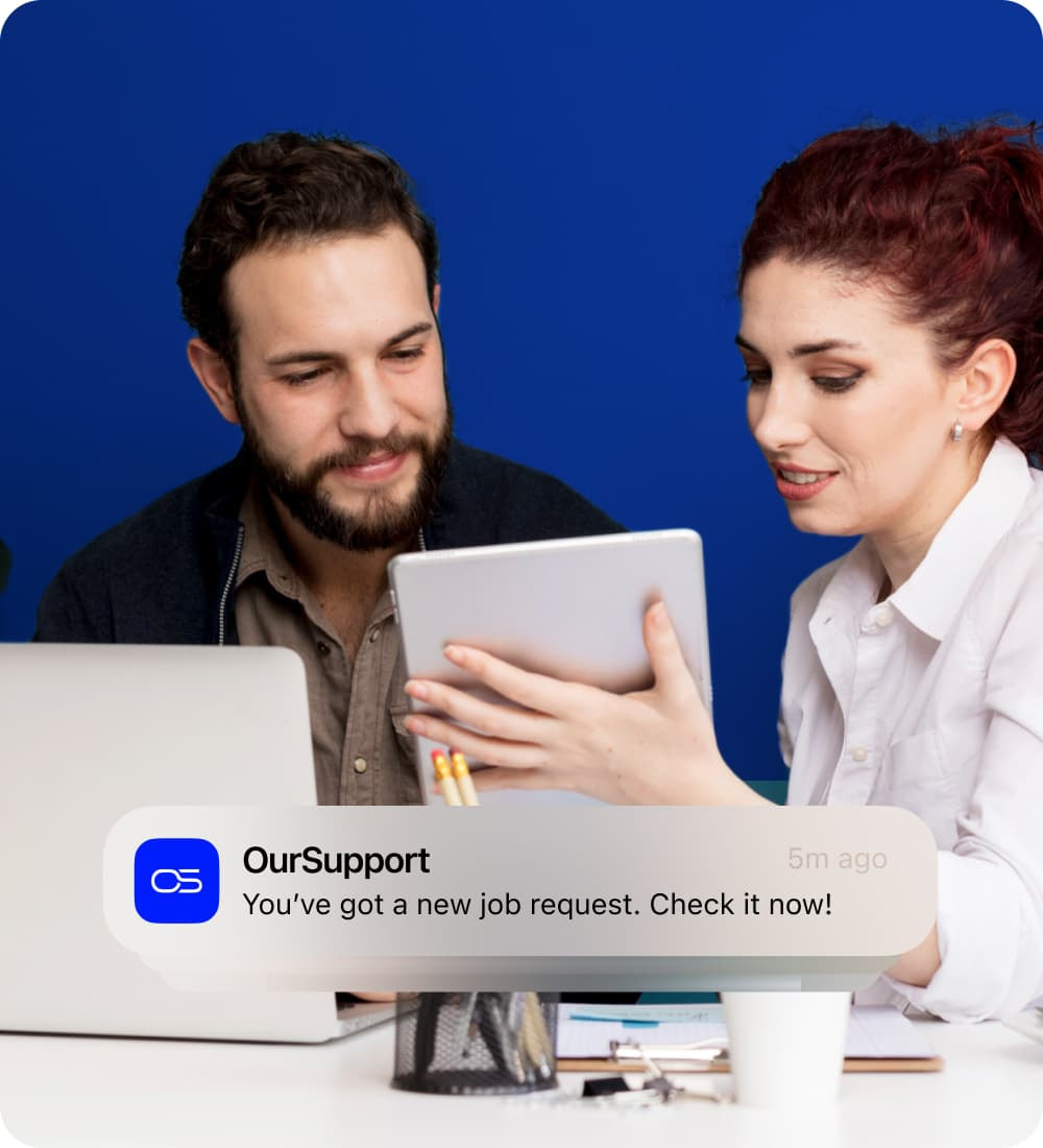 OurSupport job request notification